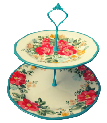PIONEER WOMAN COLLECTION CAKE STAND 2-TIER #003